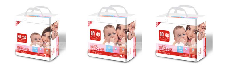 愛(ài)親母嬰的明治紙尿褲采用日本進(jìn)口高分子，高達(dá)8層鎖水吸收層超強(qiáng)吸收